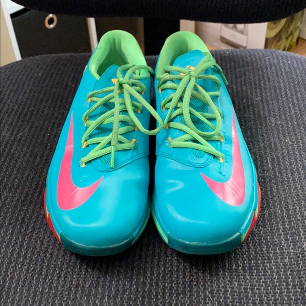 KD 6 Turbo Green Easter Shoes. Size 6.5Y.